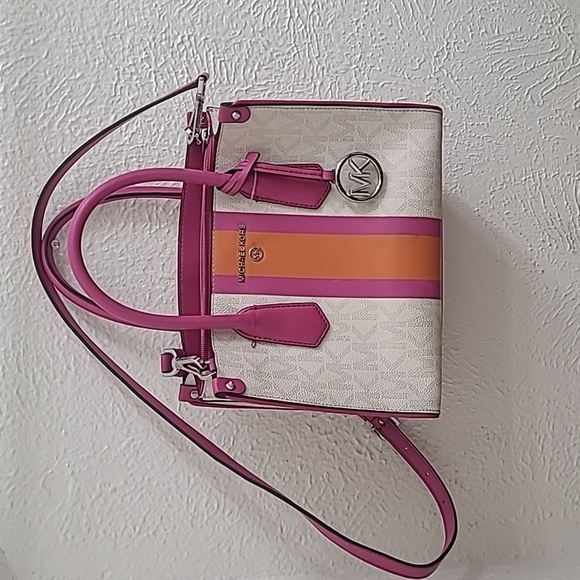 Michael Kors Marilyn MK Monogram Logo Womens Satchel Crossbody Tote Purse Small - Picture 2 of 16